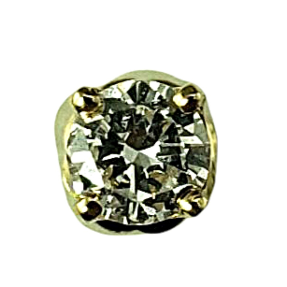 14 Karat Yellow Gold Single Diamond Stud Earring #21417